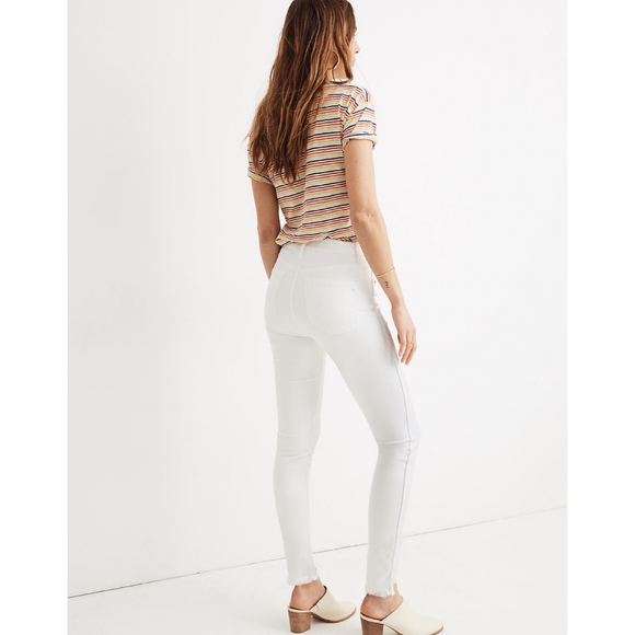 ❌SOLD❌ Madewell 10" high-rise skinny jeans in pure white: - Picture 3 of 4
